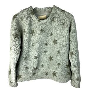 𝅺Thread & Supply Oversized Teddy Bear Fleece Pullover Sweater Gray Size XS, NWT